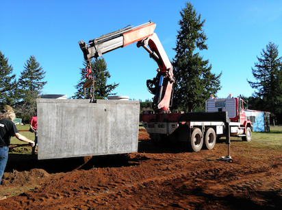 Septic tank replacement with RV hookup and leach field installation in Clackamas County, Oregon